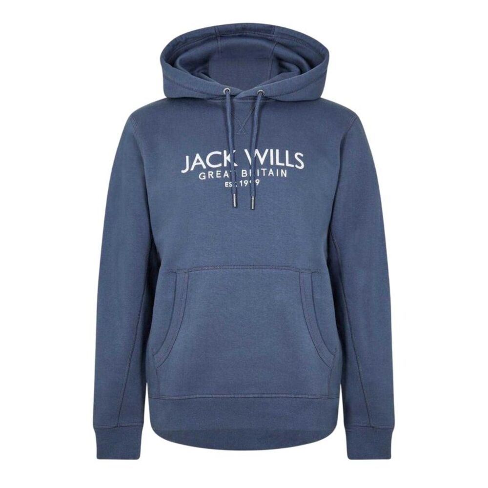 Jack Wills Mens Batsford Logo Hoodie / Indigo